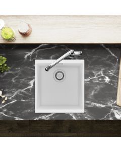 Siena 1 Medium Bowl Inset or Undermount Sink Polar White