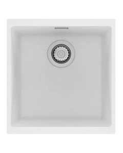 Siena 1 Medium Bowl Inset or Undermount Sink Polar White