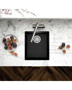 Siena 1 Small Bowl Inset or Undermount Sink Onyx