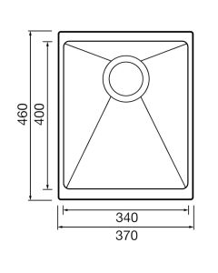Siena 1 Small Bowl Inset or Undermount Sink Concrete