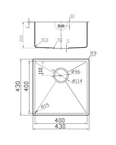 Stereo STE40 Undermount 1 Bowl Sink Stainless Steel