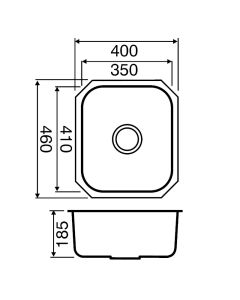 Tango SP410 Undermount 1 Bowl Sink Stainless Steel