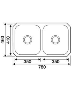 Tango Undermount 2 Bowl Kitchen Sink Stainless Steel