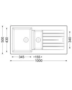 Tivoli 1.5 Bowl Inset Sink Basalt