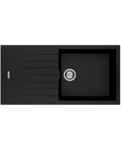 Tivoli 1 Large Bowl Inset Sink Nero