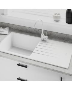 Tivoli 1 Large Bowl Inset Sink Polar White