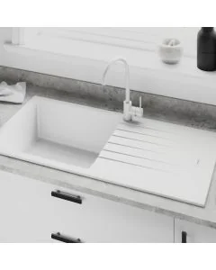Tivoli 1 Large Bowl Inset Sink Polar White