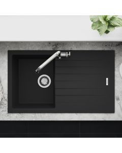 Tivoli 1 Small Bowl Inset Sink Nero