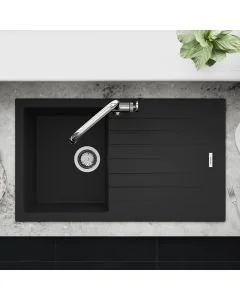 Tivoli 1 Small Bowl Inset Sink Nero