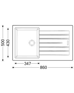 Tivoli 1 Small Bowl Inset Sink Concrete