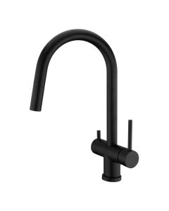 Toledo Mixer and Cold Filter Tap with Pull-Out Spray Matt Black