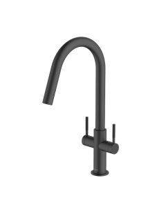 Topaz J Spout Sink Mixer Matt Black