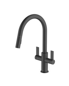 Kira Pull-Out C Spout Sink Mixer Matt Black