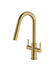 Topaz Pull-Out Spray Sink Mixer Brushed Brass