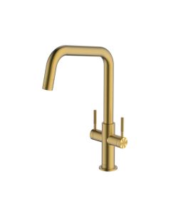 Topaz U Spout Sink Mixer Brushed Brass