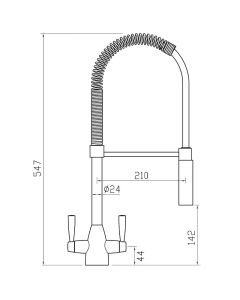 Tutti Pro Spring Spout Sink Mixer Chrome