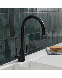 Tutti Twin Lever Mixer Tap Black Velvet