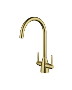 Tutti Twin Lever Mixer Tap Artisan Brass