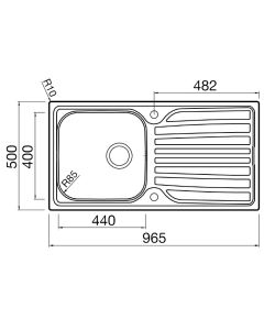 Verdi Large Bowl Kitchen Sink Stainless Steel
