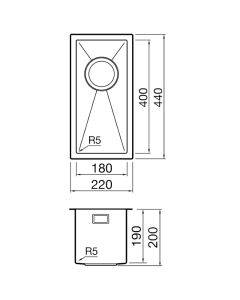 Volta VL18S Undermount 1 Bowl Sink Stainless Steel