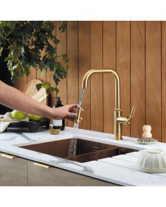 Volta PVD VL53LDBC Undermount 1.5 Bowl Sink Copper RHSB