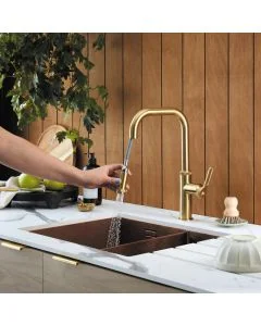Volta PVD VL53LDBC Undermount 1.5 Bowl Sink Copper RHSB