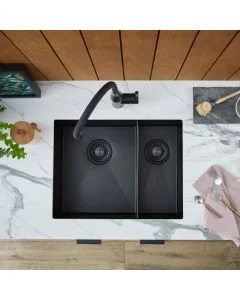 Volta PVD VL53LBL Undermount 1.5 Bowl Sink Matt Black RHSB
