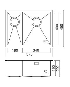 Volta PVD VL53LDBB Undermount 1.5 Bowl Sink Brass RHSB