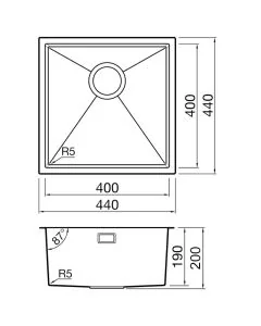Volta PVD VL400BL Undermount 1 Bowl Sink Matt Black