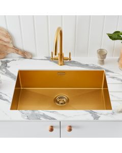 Volta PVD VL650DBB Undermount 1 Bowl Sink Brass