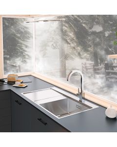 Xeron 86 1 Bowl LHD Inset Sink Stainless Steel