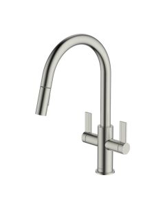Kira Pull-Out C Spout Sink Mixer Brushed Nickel