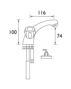 Club Utility Basin Mixer No Waste