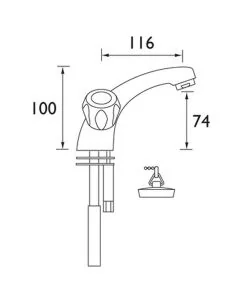 Club Utility Basin Mixer No Waste
