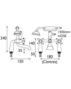 Colonial Bath Shower Mixer Chrome