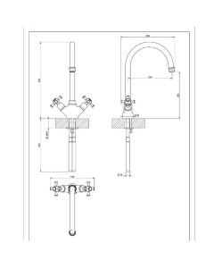 Cottage Mono Sink Mixer Brushed Bronze