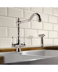 Franke Cotswold Twin Lever Sink Mixer Polished Nickel