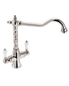 Franke Cotswold Twin Lever Sink Mixer Polished Nickel