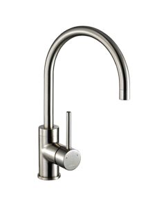 1810 Courbe Curved Spout Kitchen Mixer Tap Brushed Steel