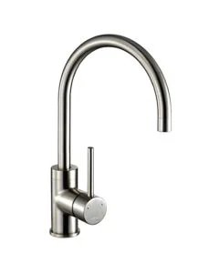 1810 Courbe Curved Spout Kitchen Mixer Tap Brushed Steel
