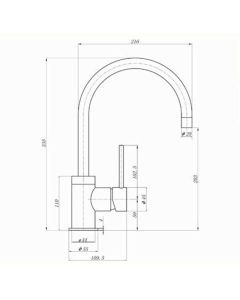 Courbe Curved Spout Sink Mixer Black