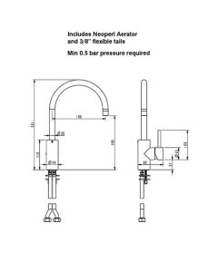 1810 Courbe Curved Spout Kitchen Mixer Tap Chrome