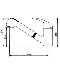 Creta Kitchen Mixer Tap With Pull Out Spray Chrome