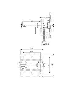 Wisp Basin 2 Hole Set Matt Black 