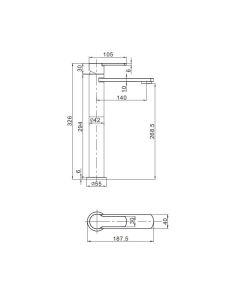 Wisp Basin Tall Monobloc Mixer Matt Black 