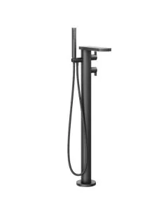 Wisp Floor Thermostatic Bath Shower Mixer Matt Black