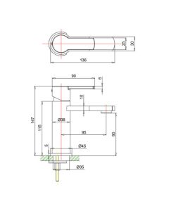 Wisp Mini Basin Mixer Matt Black