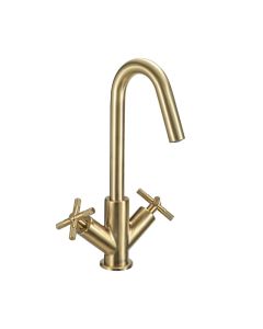 Cruzar Basin Mixer with Clicker Waste Brushed Brass