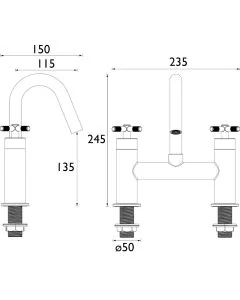 Cruzar Bath Filler Chrome