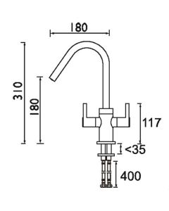 Cashew Monobloc Sink Mixer